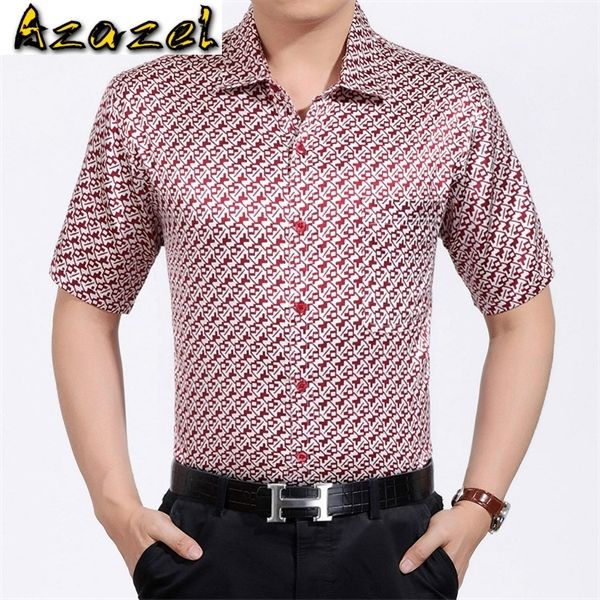 

short men printing silk shirt 2020 new azazel real breasted casual shirts single autumn 3036 pwx05 q1106 vmglm, Black