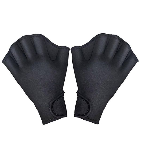 

1 pair swimming gloves aquatic fitness water resistance webbed glove dive equipment aqua fit paddle training fingerles jllqpr