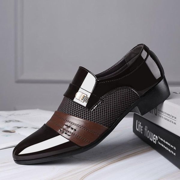 

fashion slip on men dress shoes men oxfords fashion business dress shoes new classic leather men's suits, Black