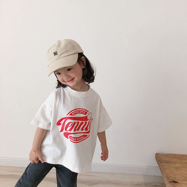 

milancel kids t shirt summer boys clothes letter print girls tee cotton boys base t shirts y200704, Blue