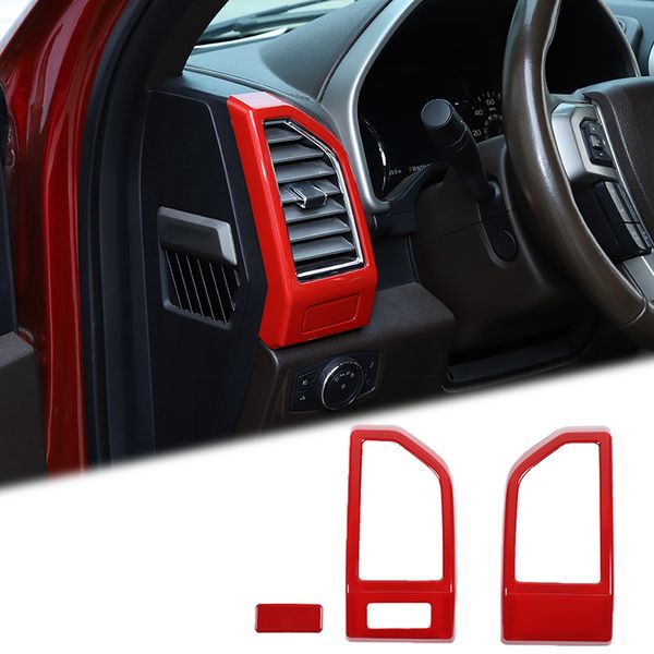 

red inner dashboard air outlet vent cover frame for ford f150 2015 up abs interior accessories