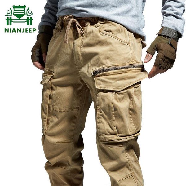 

multi-pocket casual pants men cotton tactical mens joggers streetwear trousers harajuku sweatpant hip hop cargo pant1, Black