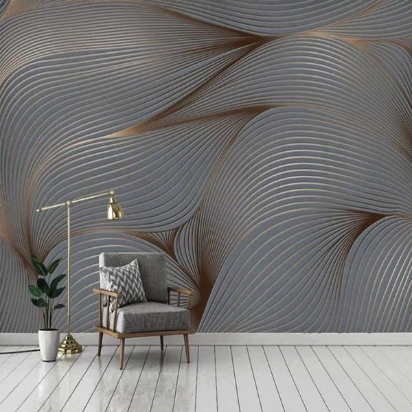

custom 3d wallpaper modern art mural retro nostalgia abstract lines p wall painting living room tv sofa background wall 3 d