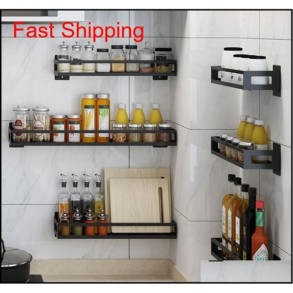 

kitchen rack stainless steel spice rack punching wall-mounted oil salt sauce vinegar storage qylsuc new_dhbest