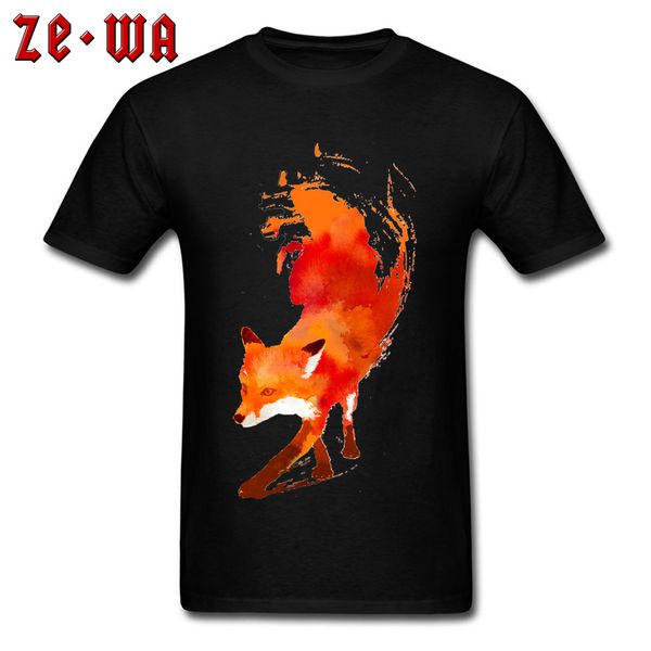 

autumn red fox print black short sleeve clothes art design tees japan style sport hooded sweatshirt hoodie t shirt