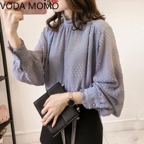 

vintage lantern long sleeve summer spring women shirt blouses single breasted blouse female loose shirts blusas mujer1, White