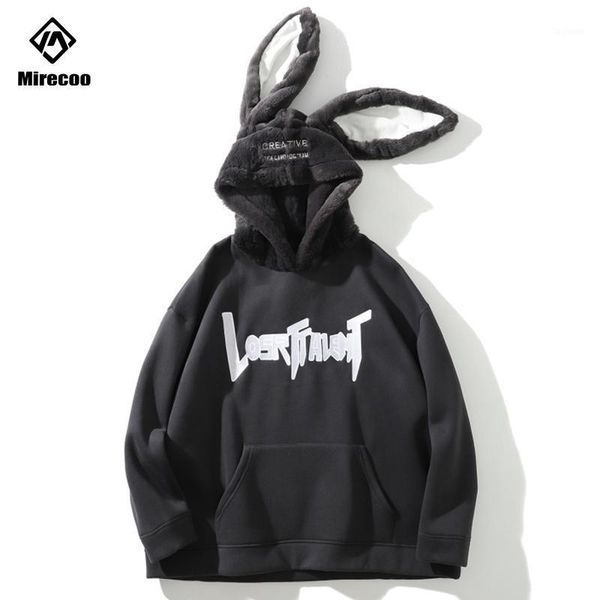 

ears men hip hop hoodie sweatshirt letter fleece hoodie streetwear casual black hooded pullover cotton autumn 20201