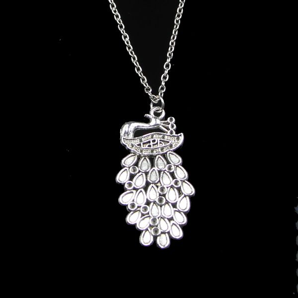 Fashion 44 * 22mm pavão pavão penhor pingente pingente cadeia de link para fêmea gargantilha colar criativo jóias presentes