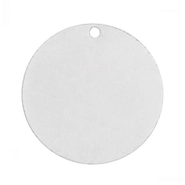 

doreen box copper blank stamping tags pendants round for necklaces earrings bracelets silver color 25mm(1") dia,20pcs1, Black