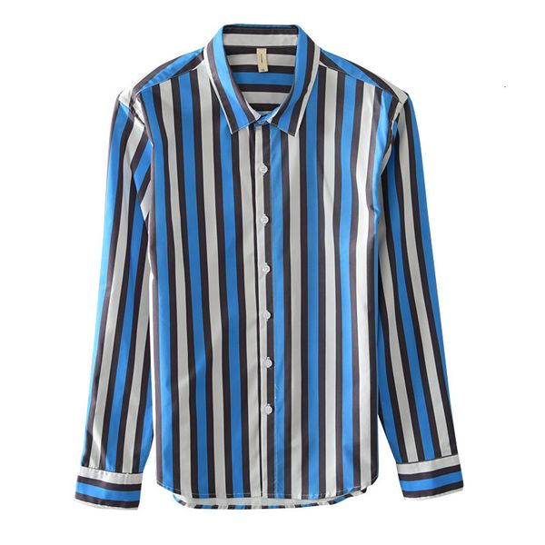 

autumn men plus size office long sleeve striped shirts blue fashion casual men's clothing y3082, White;black
