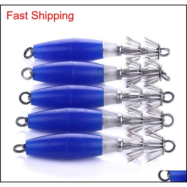 

5pcs/lot 10cm 15.5g squid jigs wood shrimp hooks luminous cuttlefish ar eix abc2007