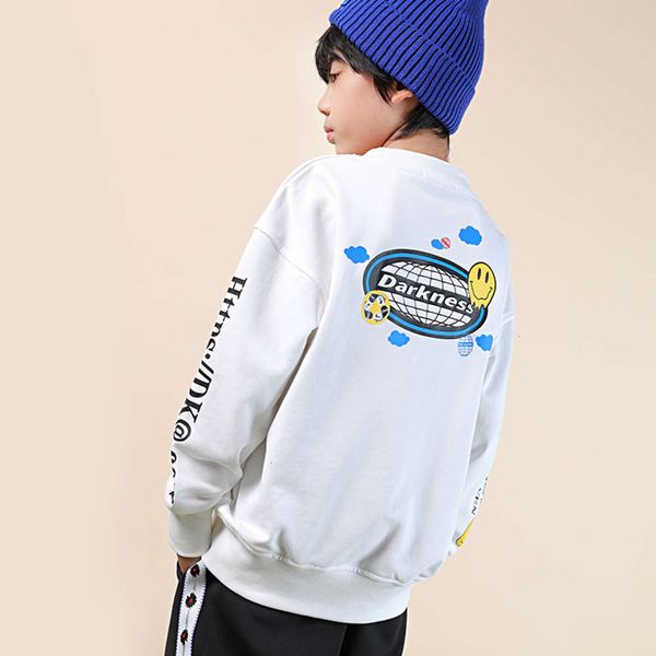 

new dk autumn tide boys' 2020 smiley face cartoon sweater, Black