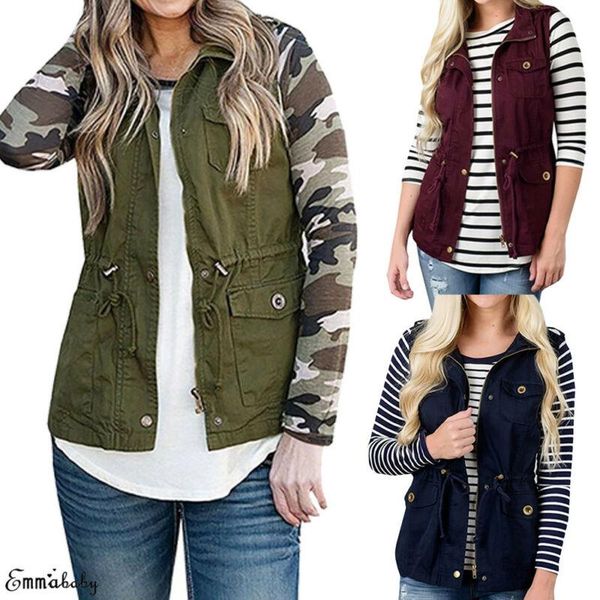 

winter women solid color waist vest slim zip up jacket sleeveless coat lapel vest waistcoat outwear top, Black;white