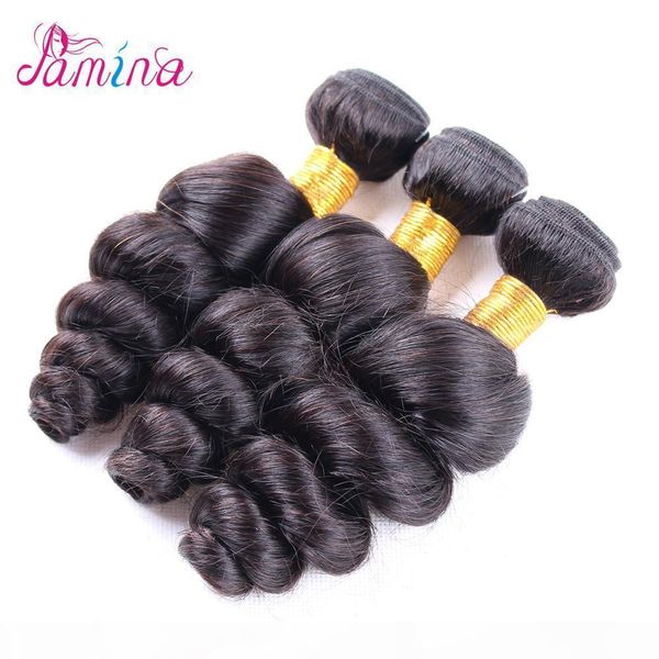 

virgin peruvian loose wave hair bundles unprocessed peruvian virgin loose wavy hair extensions 8a peruvian remy human hair weaves, Black