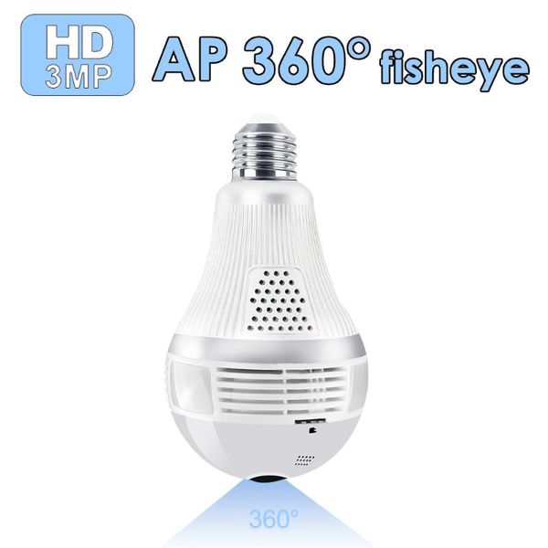 

cameras zgwang light bulb wifi 3mp ip camera 360 degree panoramic fisheye lamp wireless surveillance security cctv