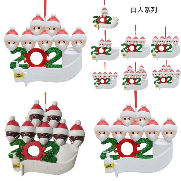 

2020 household resin ornament santa claus survivor handwriting blessing words christmas tree pendant diy new arrival 9 5zn j2