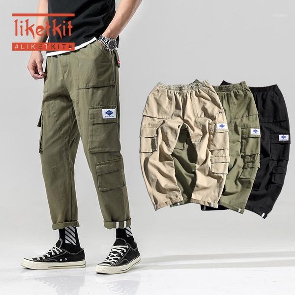 

liketkit casual cargo pants men 2020 mens pockets black sweatpants straight joggers pants male japanese vintage streetwear 5xl1