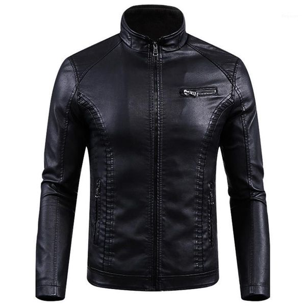

jackets men bomber jacket slim fit casual outwear jackets winderbreaker pu motorcycle leather male fur coat size 5xl1, Black