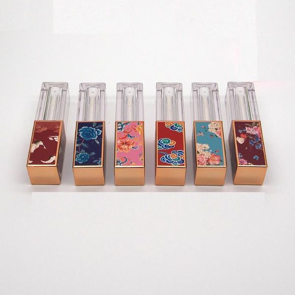 

storage bottles & jars 3.5 ml empty lip gloss tubes mixing color plastic square 3d chinese style cosmetic container refillable containers1
