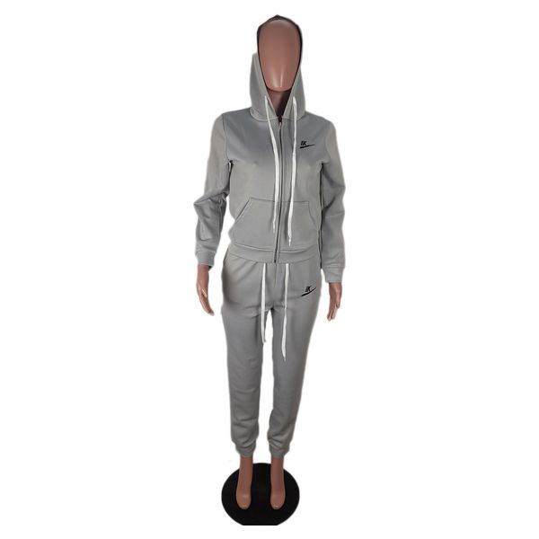 

women sweatshrits suits 2020fw fashion letter pritned hoodies + pants sprotsuist womens casual sport style tracksuits, Gray