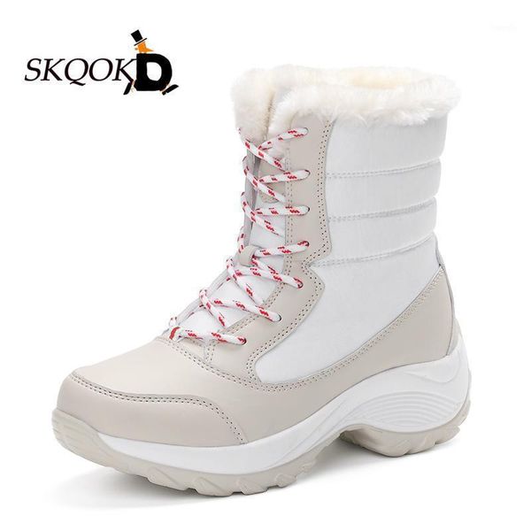 

women winter shoes mid-calf winter boots waterproof bootine femme warm long plush insided platform lightweight women boots high1, Black