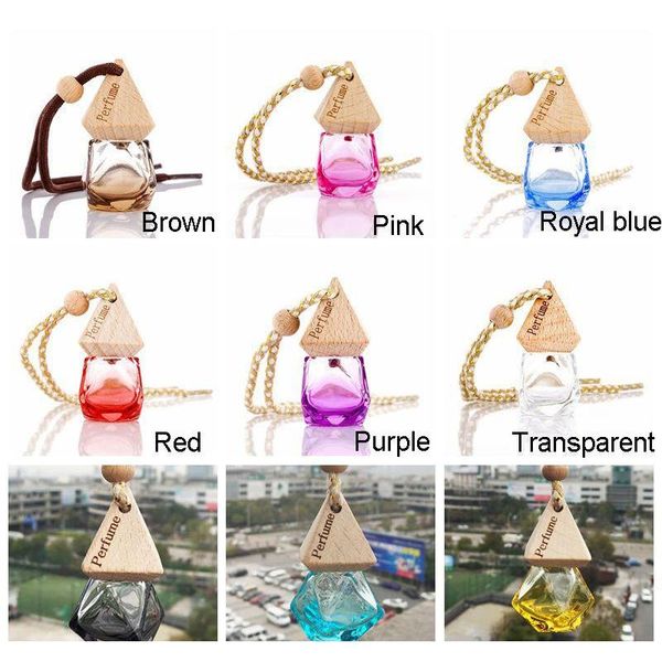 

car perfume bottle pendant essential oil diffuser 9 colors bag clothes ornaments air freshener pendant empty glass wmtjix dh_seller2010