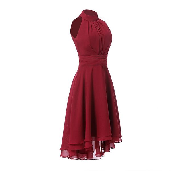

high neck chiffon high low hoco party dresses homecoming, Blue;pink
