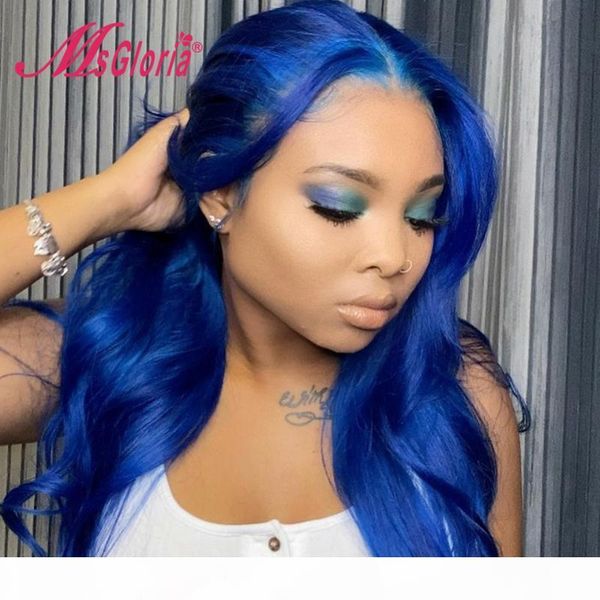 

180% blue colored body wave фронта шнурка человеческих волос с transparent шнурка бразильских реми волос парики для женщин отбеленные узлы, Black;brown