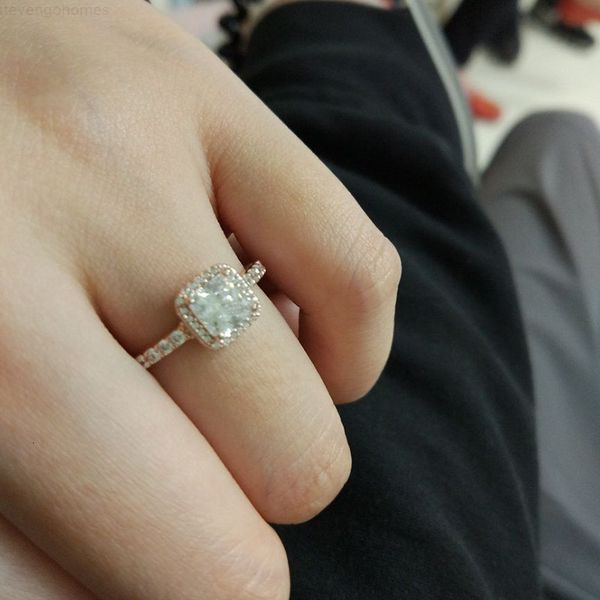 

factoryjorfreal 925 sterling silver cz diamond with original box fit pandora style 18k gold wedding ring engagement jewelry for, Slivery;golden