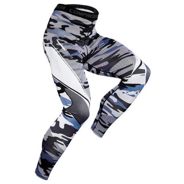 

2021 camouflage joggers leggings men quick dry compression pants gyms fitness tights casual workout trousers long pants, Black;blue