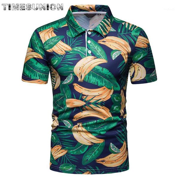 

camisas 2020 fashion hawaii shirt men lapel banana print polos para hombre shirt summer cool cotton short sleeve1, White;black
