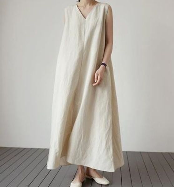 

640# korea summer vest dress 2019 simple solid color mori women v-neck silk vest dress long skirt 3kkd7, Black;gray