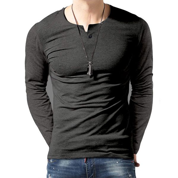 

mens button slim fit tshirt spring autumn solid color pullover male sport tshirt, White;black