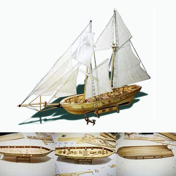 

scale assembling sailboat diy ship home decoration boat children toys gift sailing model assembled wooden kit