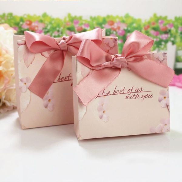 

paper hand bag with ribbon for wedding party