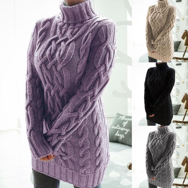 

women turtleneck twist knitted long sleeve warm sweater autumn winter mini dress, White;black