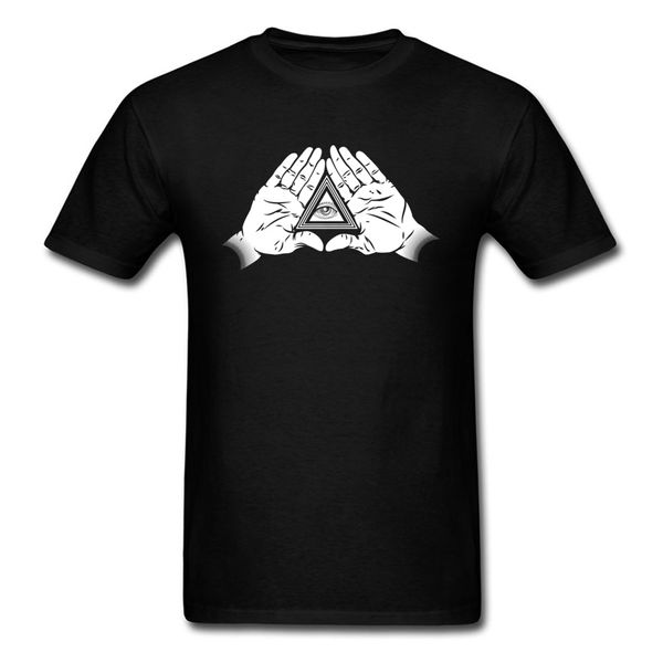 

minds eye in triangle 2018 cool black white custom man birthday gift short sleeve summer rap sport hooded sweatshirt hoodie men t shirt