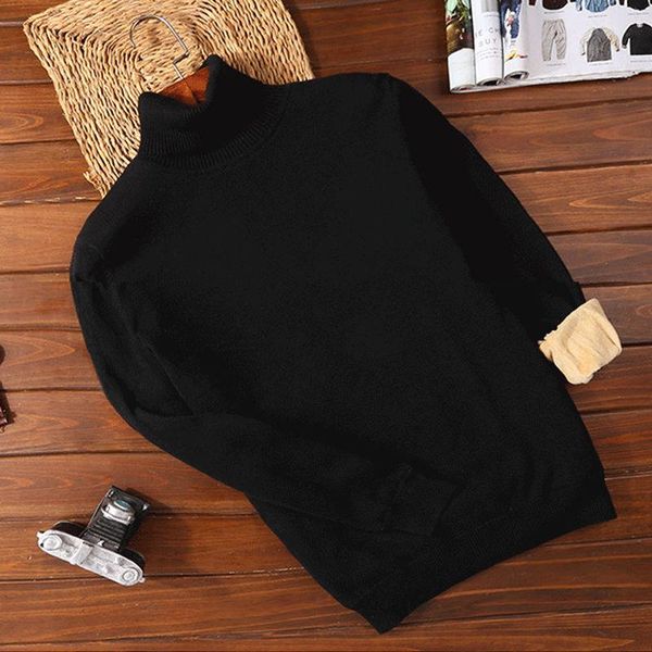 

men's sweaters 2021 fashion men autumn winter turtleneck thick male casual striped warm slim fleece knitted pullovers d244, White;black