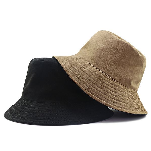 

winter big size bucket hats plus size man hat large head outdoor panama caps suede fisherman hats 56-58cm 58-60cm 60-63cm q1216, Blue;gray