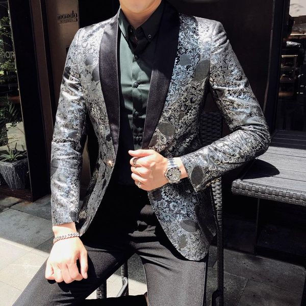 

luxury mens blazer jacket business dress formal wedding blazers casual slim fit men suit jacket terno masculino, White;black
