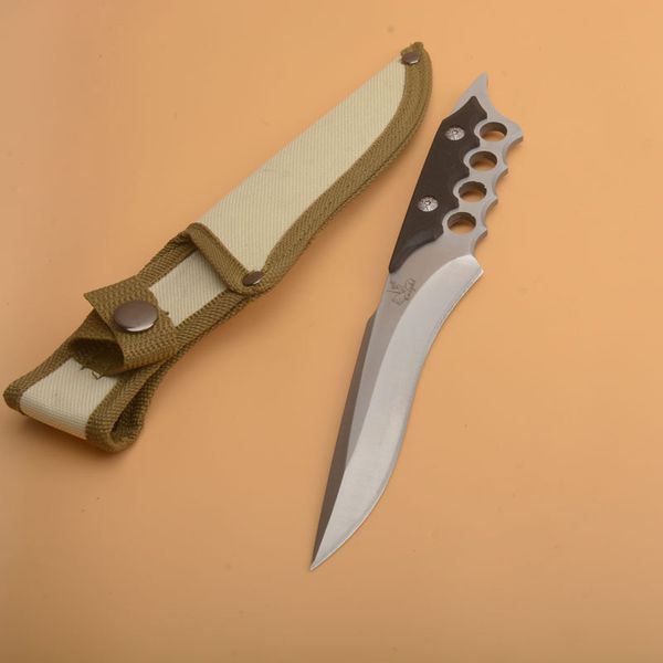 Прямой нож для выживания на открытом воздухе 9Cr18Mov Satin Drop Point Blade Full Tang G10 Ручка с фиксированным лезвием Охотничьи ножи с нейлоновой оболочкой