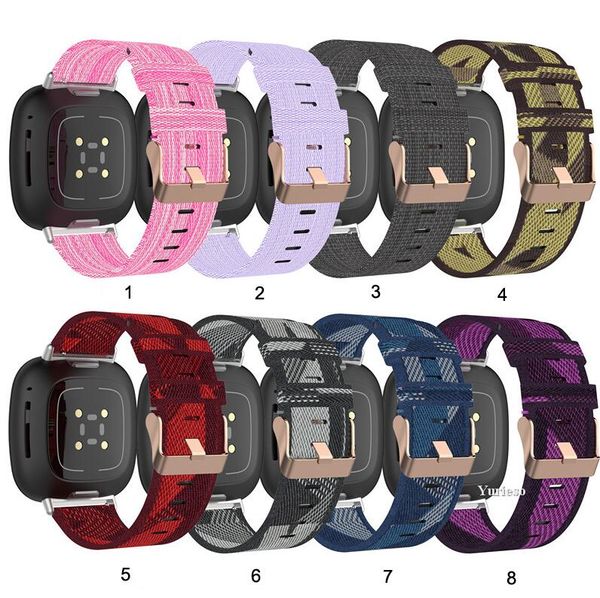 Großhandel Nylonarmband für Fitbit Versa 3 Band Canvas Woven Watchband Versa3 Ersatz-Sportarmband-Armband für Fitbit Sense Bands
