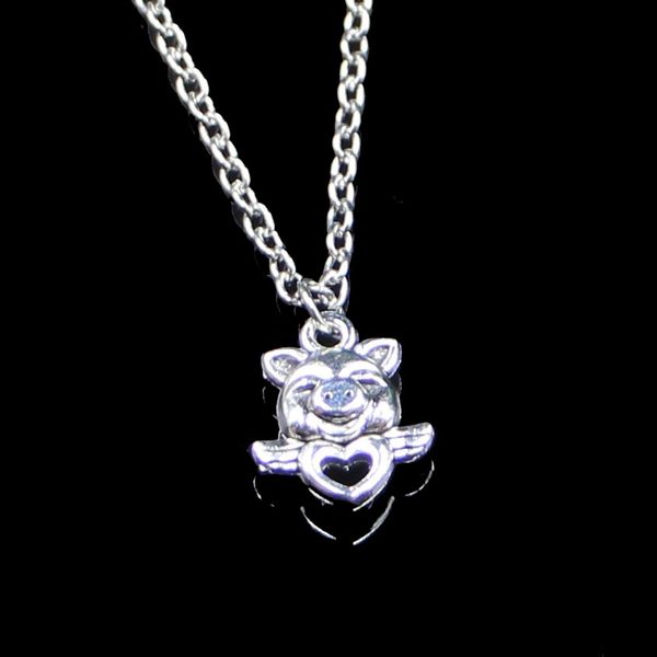 Мода 16 * 14 мм Двусторонняя муха свинья сердца кулон ожерелье цепочка для женского колье ожерелье творческий ювелирные изделия