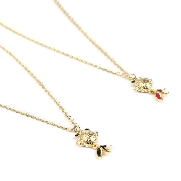 

doreen box 925 sterling silver necklace gold plated black goldfish enamel pendants fashion jewelry 41cm(16 1/8") long, 1 piece q0531