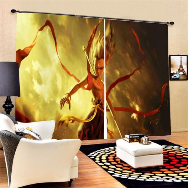 

нежа cartoon character шторы огонь печать blackout окна шторы шторы полиэстер гостиная спальня окна портьеры 2 панели