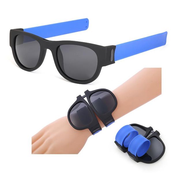 

2020 fashion sunglasses silicone ring trend wrist sunglasses foldable polarizer folding safety, White;black