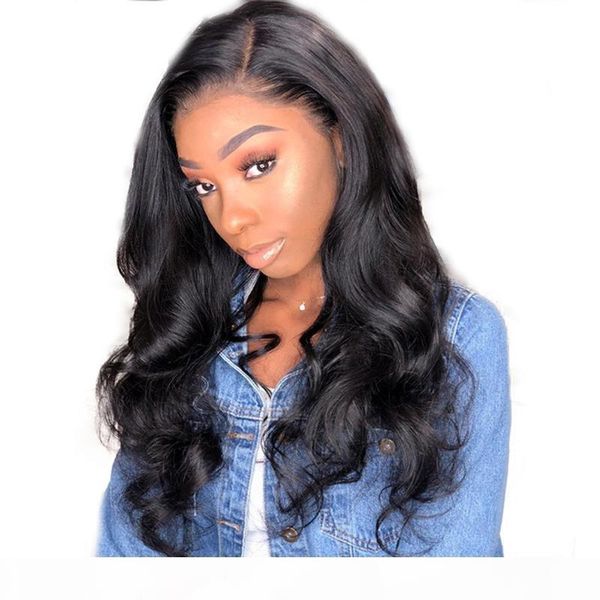 

100% virgin human hair wigs for black women 9a body wave brazilian full lace wigs with baby hair natural hairline lace front wig, Black;brown