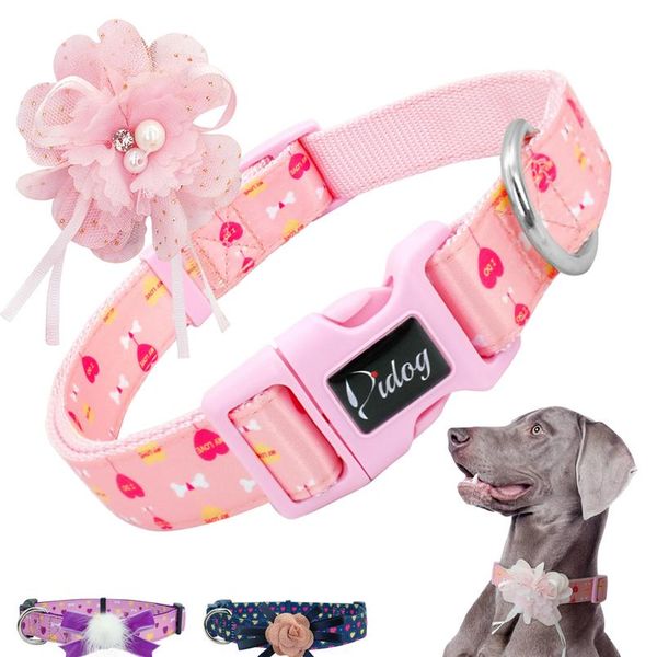 

fashion pet collar adjustable nylon dog collar for small medium large dogs chihuahua with cute bowt wmtspj