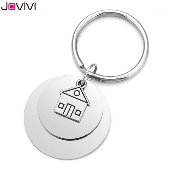 

jovivi home keychain stainless steel 3 layers key ring buying first home housewarming realtor closing gift house keyring jewelry1, Silver