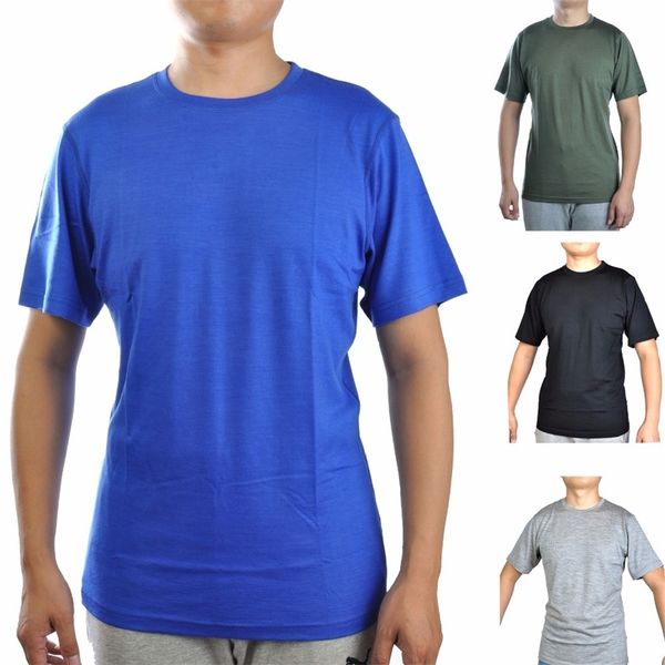 

men's 100% merino wool out door crew t shirts lightweight athletics summer breathable wicking cool short sleeve base tee t200516, White;black
